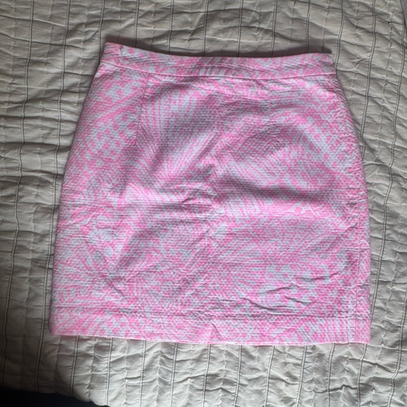 Lilly Pulitzer Pink and White Mini Skirt - Picture 1 of 4